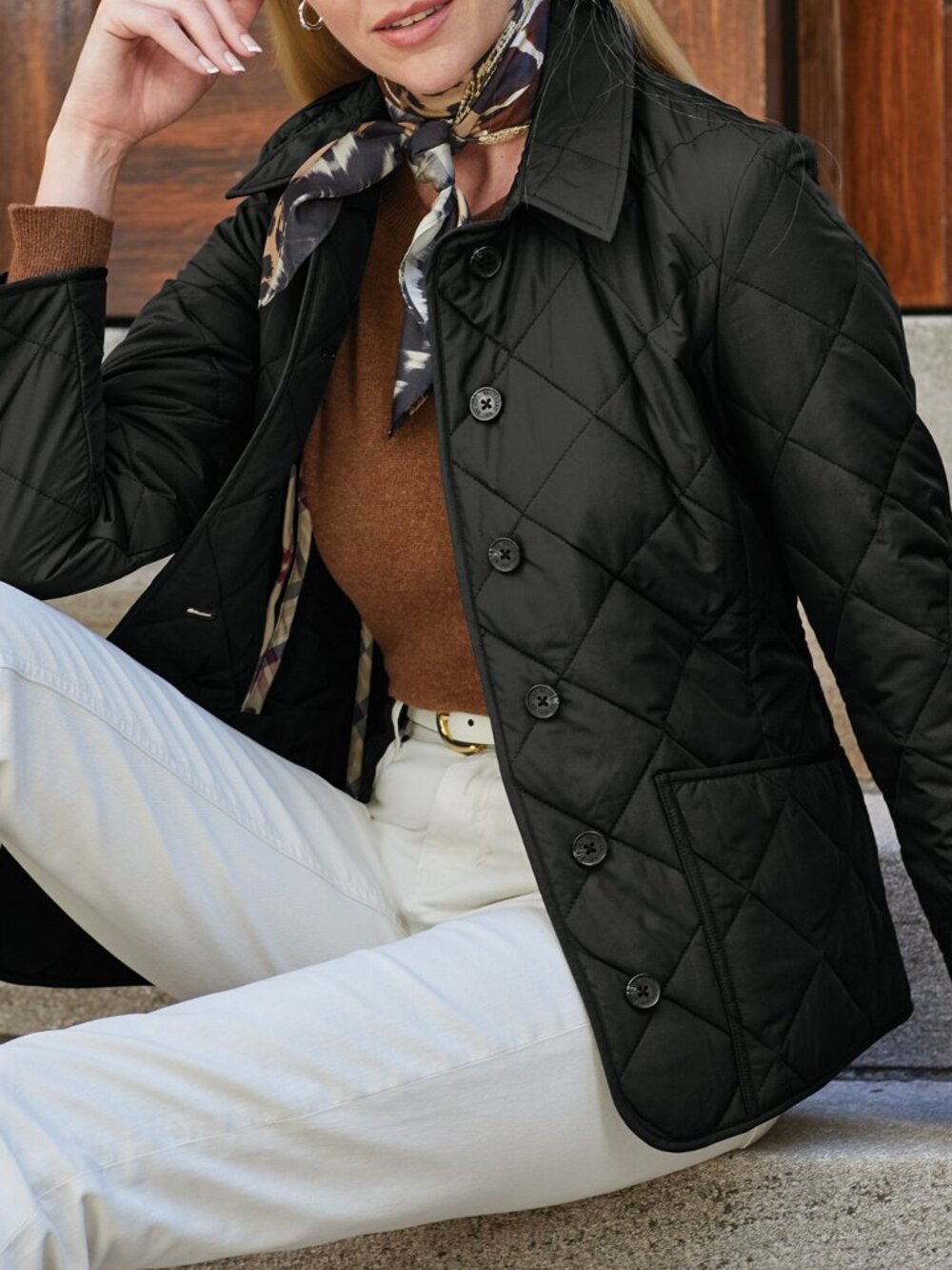 Brooks Brothers diamond quilted  jacket black women's size 4